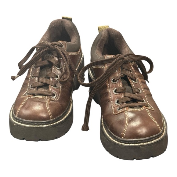 Skechers Brown Jammers Vintage 90’s Y2K Lace Up Chunky Platform Shoes - Picture 1 of 8